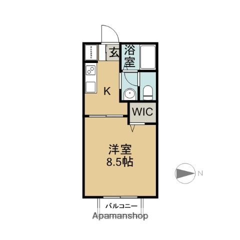 ミレーヌAK(1K/2階)の間取り写真