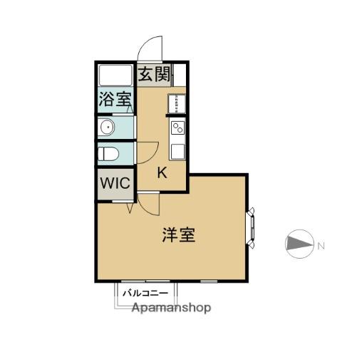 ミレーヌAK(1K/2階)の間取り写真