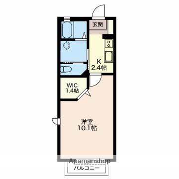 トップ グランデ(1K/1階)の間取り写真