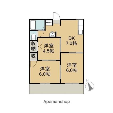 ハイツTYM(3DK/1階)の間取り写真