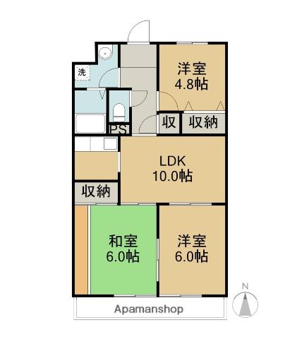 カーサエテルノ(3LDK/4階)の間取り写真