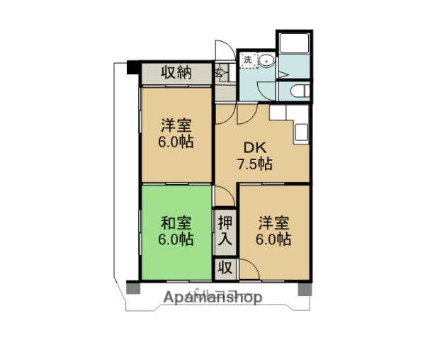 ロイヤルメゾンHAMADA(3DK/5階)の間取り写真
