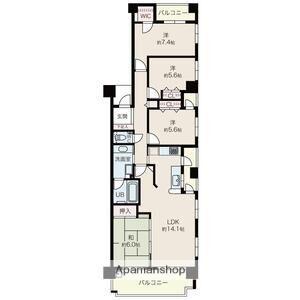 グリーンシャトーH・T(4LDK/5階)の間取り写真