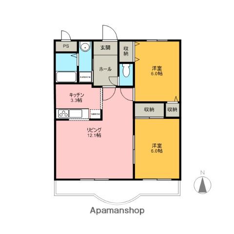 ベレーザⅡ(2LDK/2階)の間取り写真