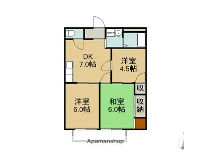 サンハイツ稲垣B(3DK/2階)の間取り写真