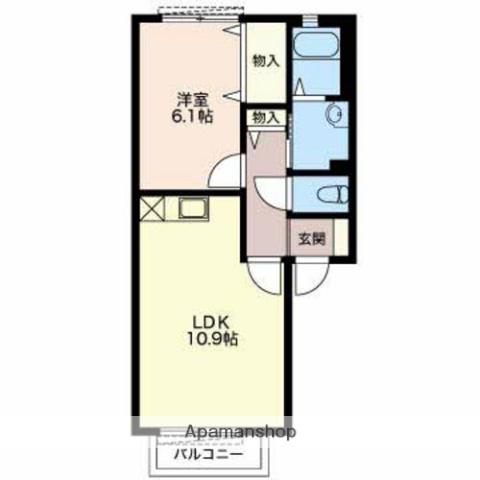 ガイアシンフォニー(1LDK/1階)の間取り写真