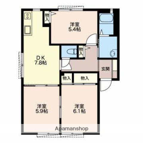 VOGEL(3DK/1階)の間取り写真