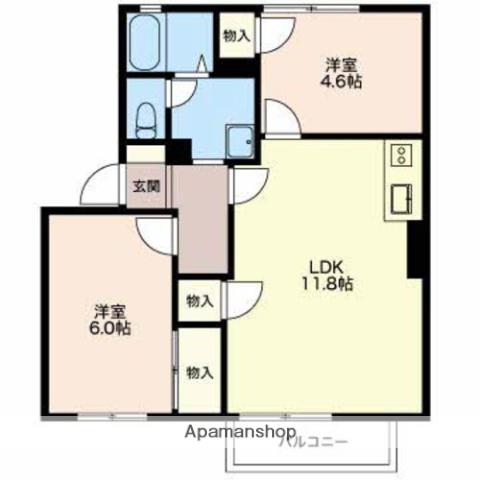 コーポラスたなか(2LDK/2階)の間取り写真