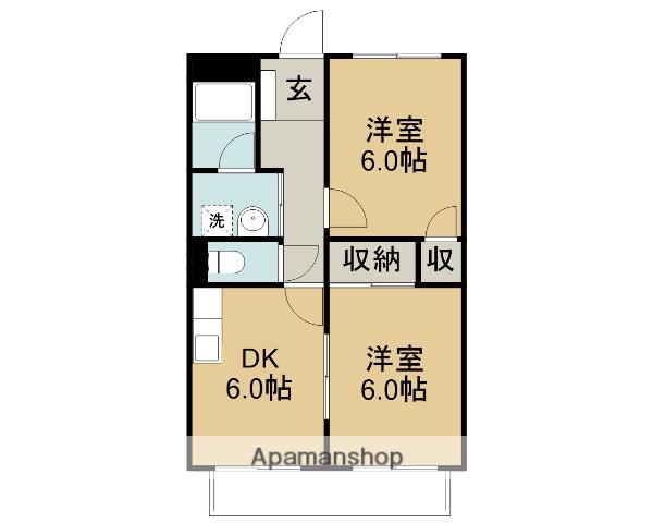 サープラスⅡ里岸(2DK/1階)の間取り写真
