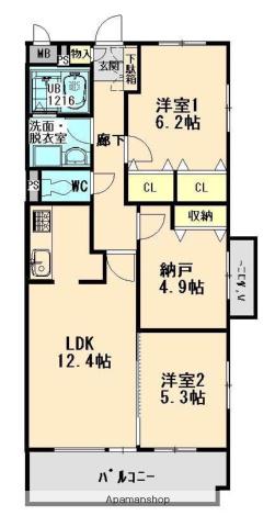 ラフィーネ(3LDK/2階)の間取り写真