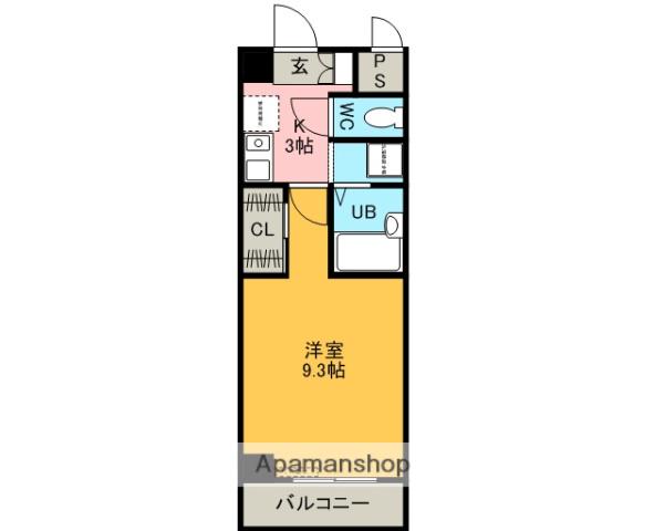 WILL DO 四日市白須賀(1K/7階)の間取り写真