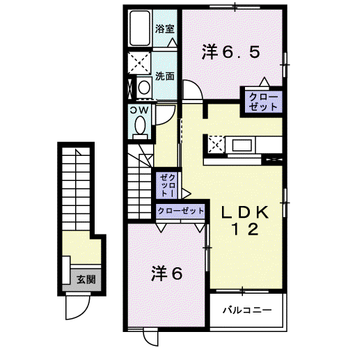 サン・ホーム誠和Ⅴ(2LDK/2階)の間取り写真