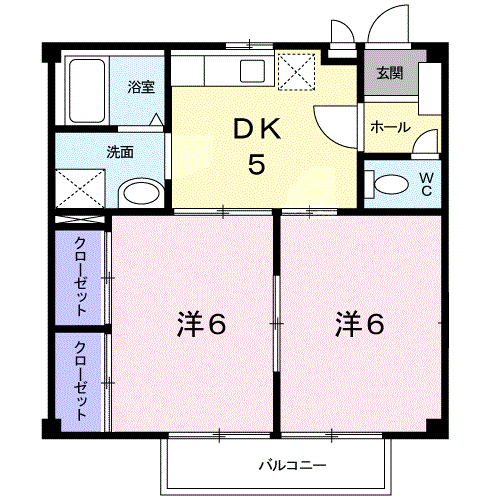 ラフォーレ大陽Ⅰ(2K/1階)の間取り写真