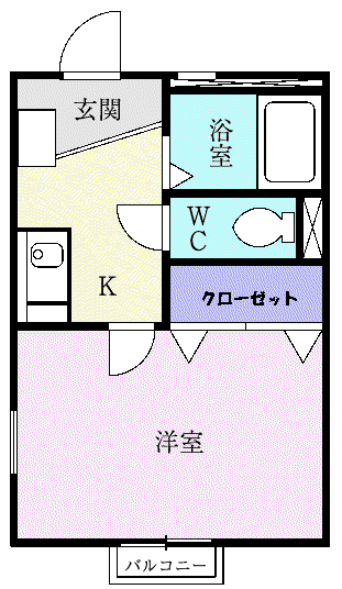 スペランツァⅠ(1K/2階)の間取り写真