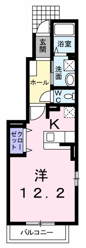 シーズメゾンⅡ(ワンルーム/1階)の間取り写真