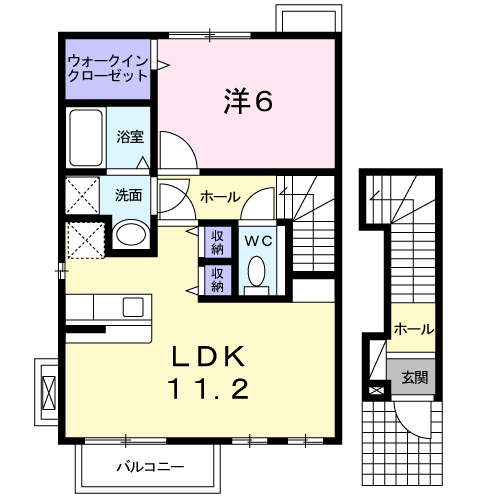 ヴェルサン ヴィラ(1LDK/2階)の間取り写真