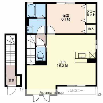 ステラヒルズ(1LDK/2階)の間取り写真
