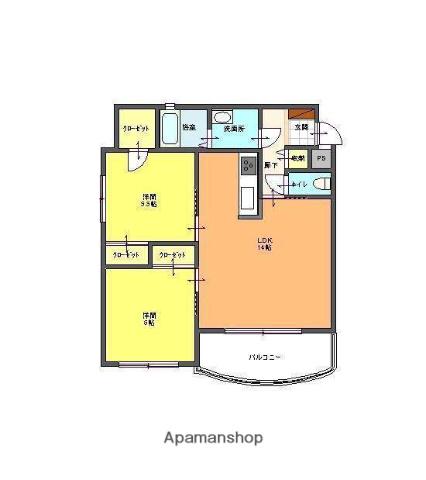 ラウレア(2LDK/1階)の間取り写真