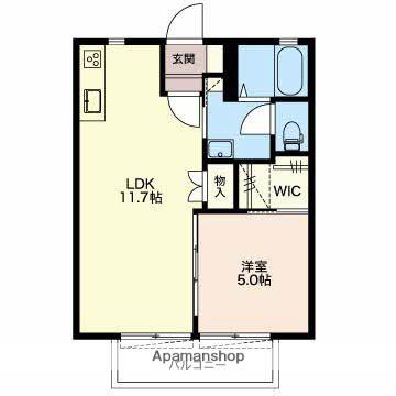 アドバンテージ(1LDK/1階)の間取り写真