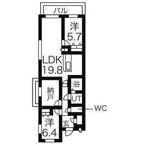 メイユール(2SLDK/2階)の間取り写真