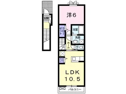 H・PLACE(1LDK/2階)の間取り写真