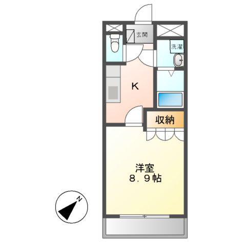 メゾン・ド・ローレライ B(1K/1階)の間取り写真