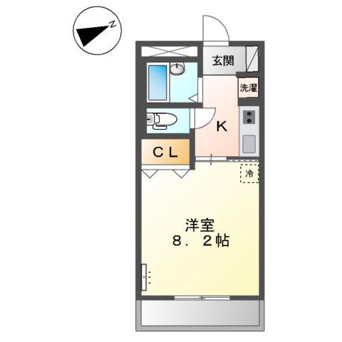 リヴィエールSHIZU(1K/1階)の間取り写真