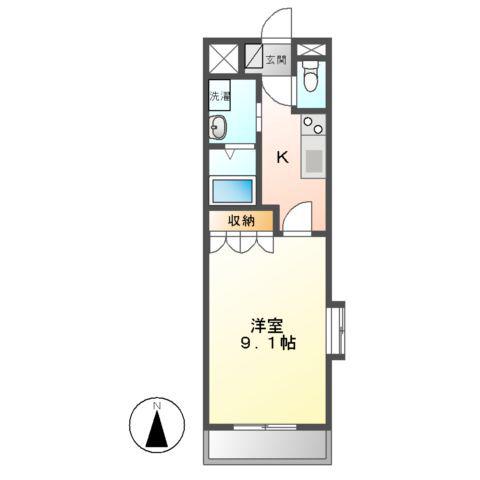 ル・アーヴル(1K/2階)の間取り写真