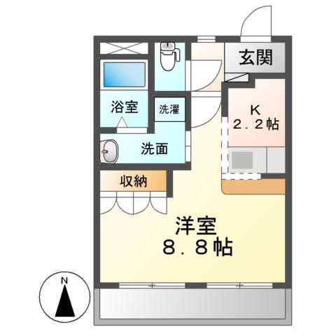 ダイセイヒルズ(1K/2階)の間取り写真