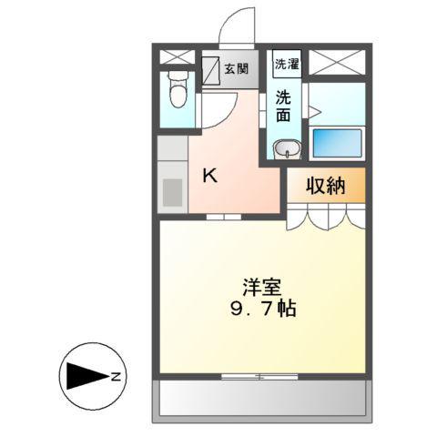 フォルチハウス(1K/1階)の間取り写真