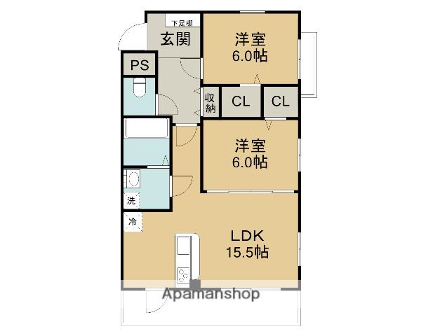 ラウレアⅡ(2LDK/3階)の間取り写真