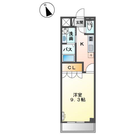 メゾンドボヌール(1K/2階)の間取り写真