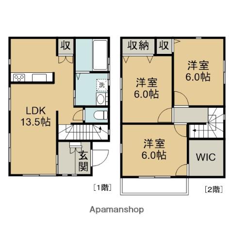 近鉄名古屋線 霞ケ浦駅 徒歩10分 2階建 築13年(3LDK)の間取り写真
