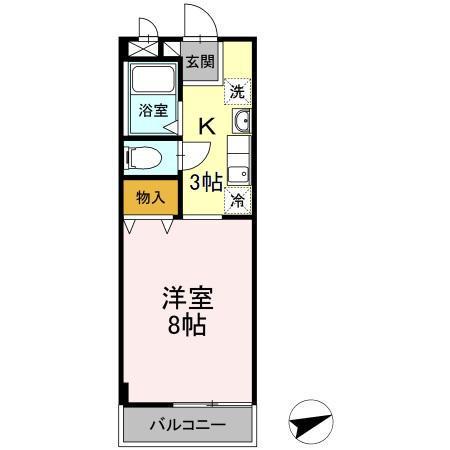 エスポワール生和(1K/1階)の間取り写真