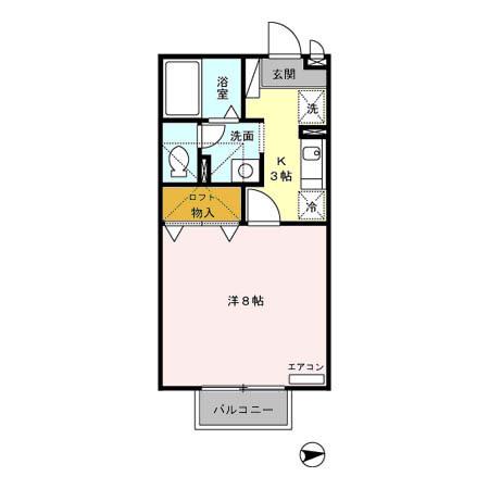 マ・メゾン大羽根(1K/2階)の間取り写真