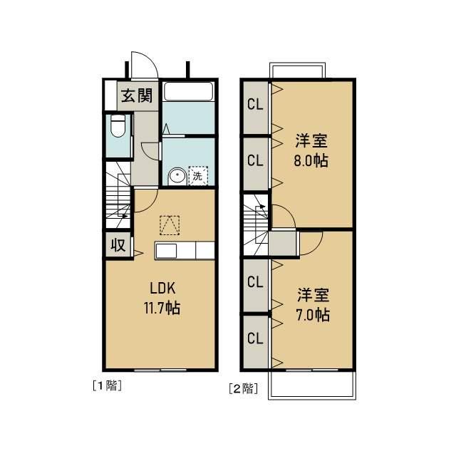 ＥＳＰＥＲＯ　Ｂ(2LDK)の間取り写真