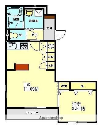クレアール(1LDK/2階)の間取り写真