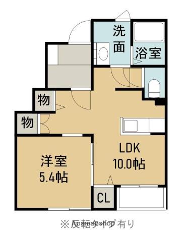 クオーレ白須賀(1LDK/1階)の間取り写真