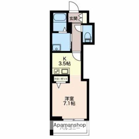 リオリエント 益生(ワンルーム/3階)の間取り写真