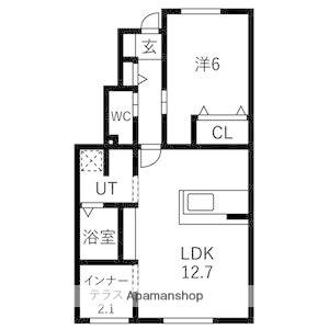 カーサ実月(1LDK/1階)の間取り写真