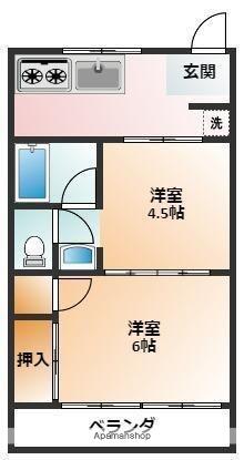 コーポITO(2K/2階)の間取り写真