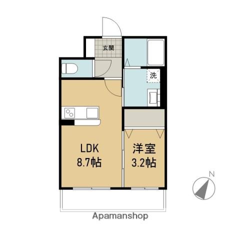 カーサ セレーナ(1LDK/3階)の間取り写真