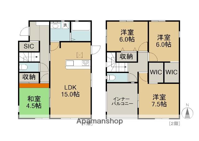 近鉄名古屋線 塩浜駅 徒歩25分 2階建 築4年(4LDK)の間取り写真