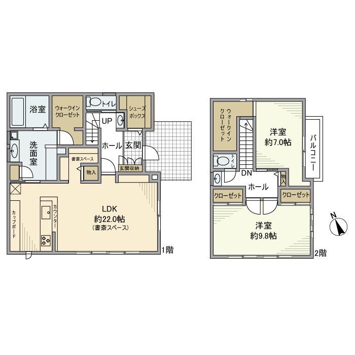 近鉄名古屋線 川原町駅 徒歩6分 2階建 築4年(2LDK)の間取り写真
