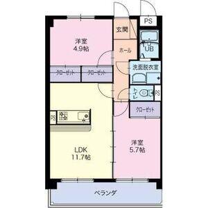 プリリアンスTAKEKOSHI(2LDK/1階)の間取り写真