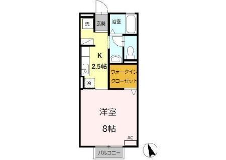 クレールカルチェ4(1K/1階)の間取り写真