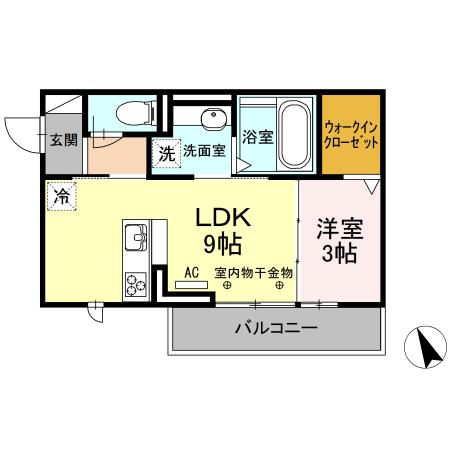 アンファン ナッツ(1LDK/3階)の間取り写真