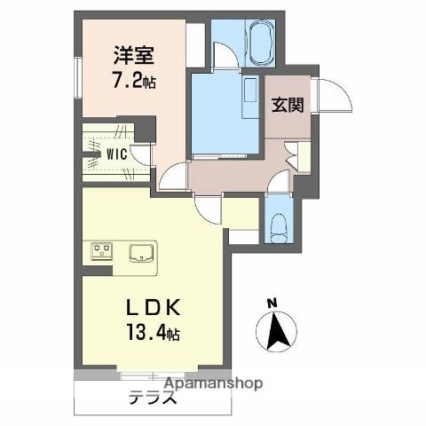 シャーメゾンソレイユ(1LDK/1階)の間取り写真
