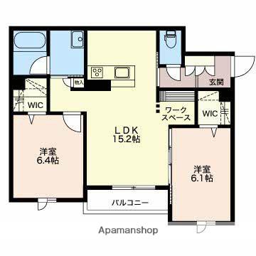 クオリスタ尾畑(2LDK/2階)の間取り写真