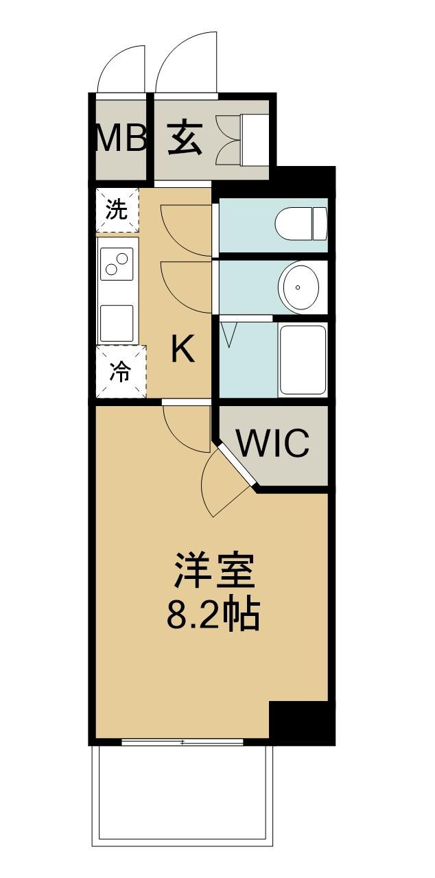 S-RESIDENCE四日市市堀木AMANTE(1K/6階)の間取り写真